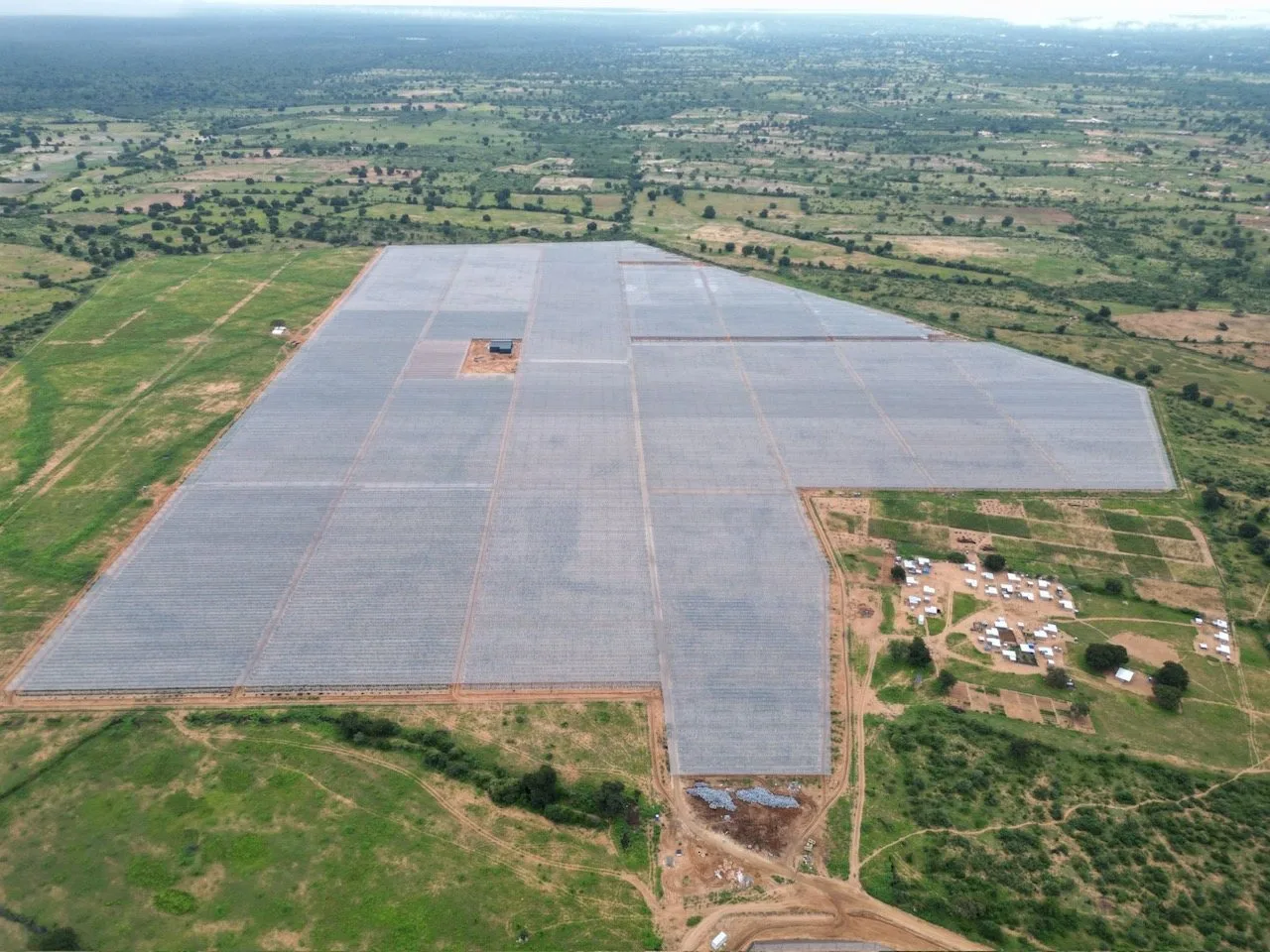 Aerial shot of the farm, February 2026