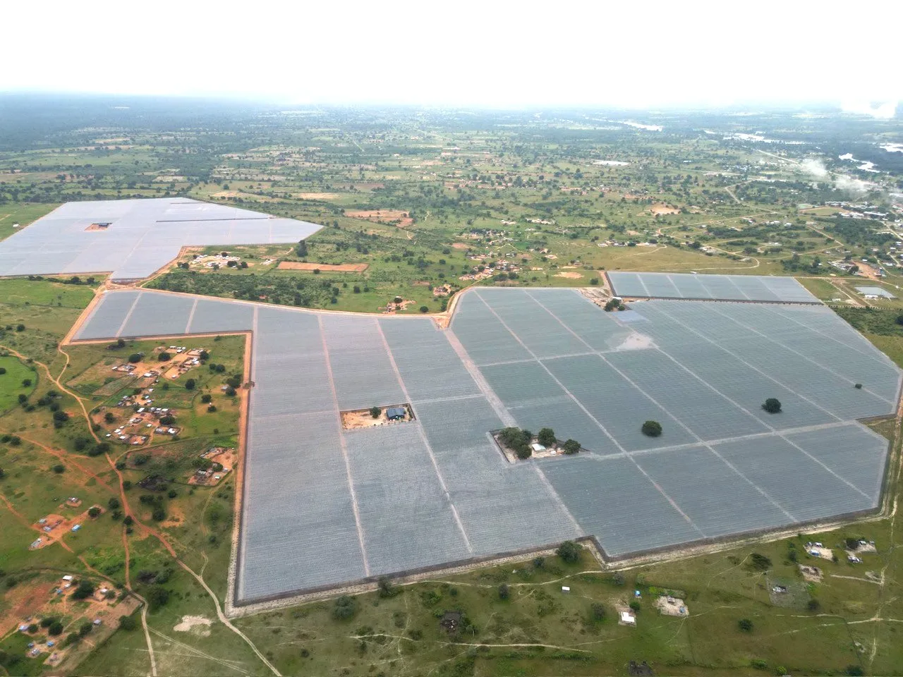 Aerial shot of the farm, February 2026